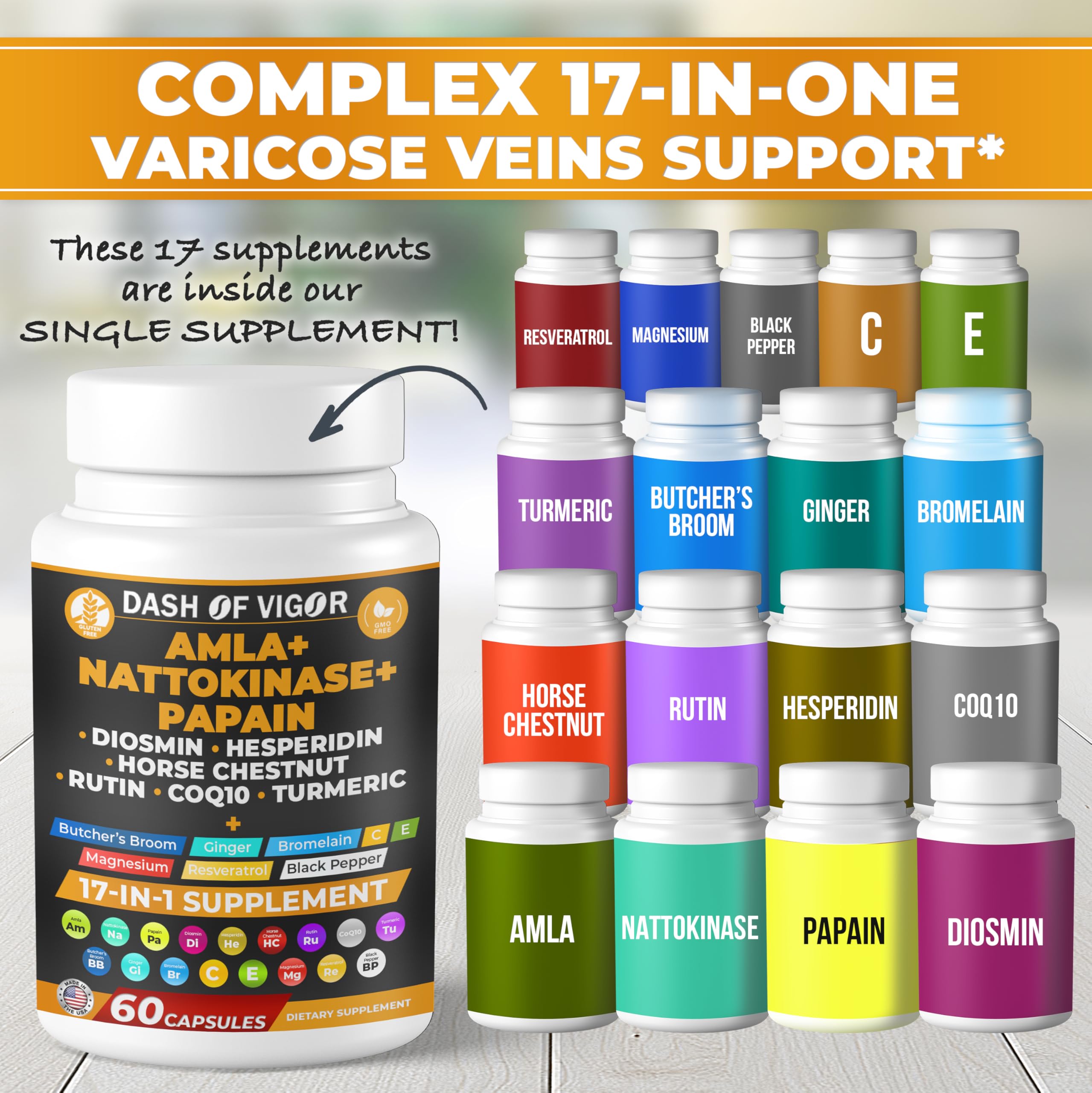 Dash of Vigor papain enzyme capsules designed for gentle digestion support