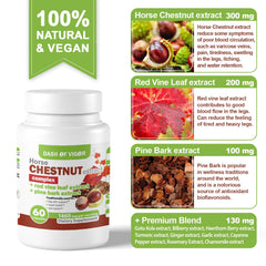 Dash of Vigor red vine leaf extract bottle highlights antioxidant-rich botanicals for overall wellness