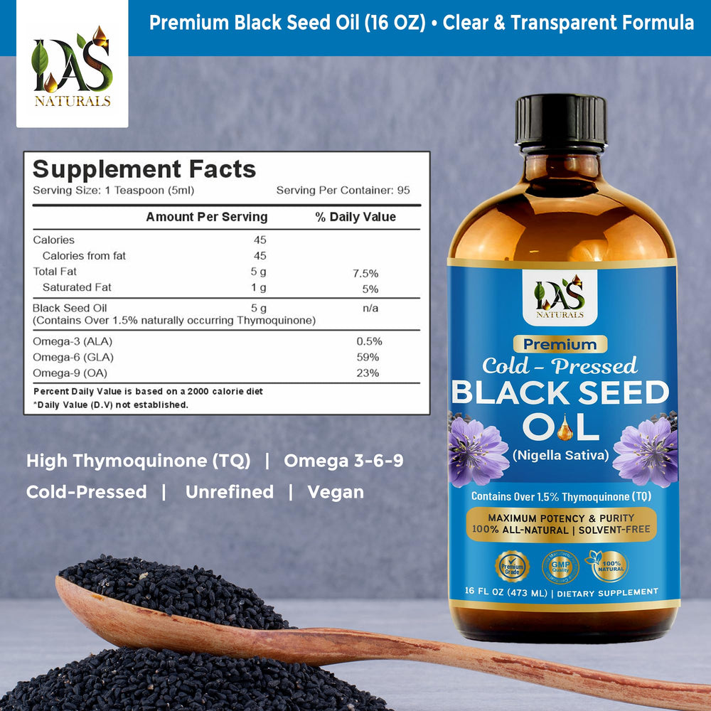 DAS NATURALS natural thymoquinone profile reflects authentic seed oil character.