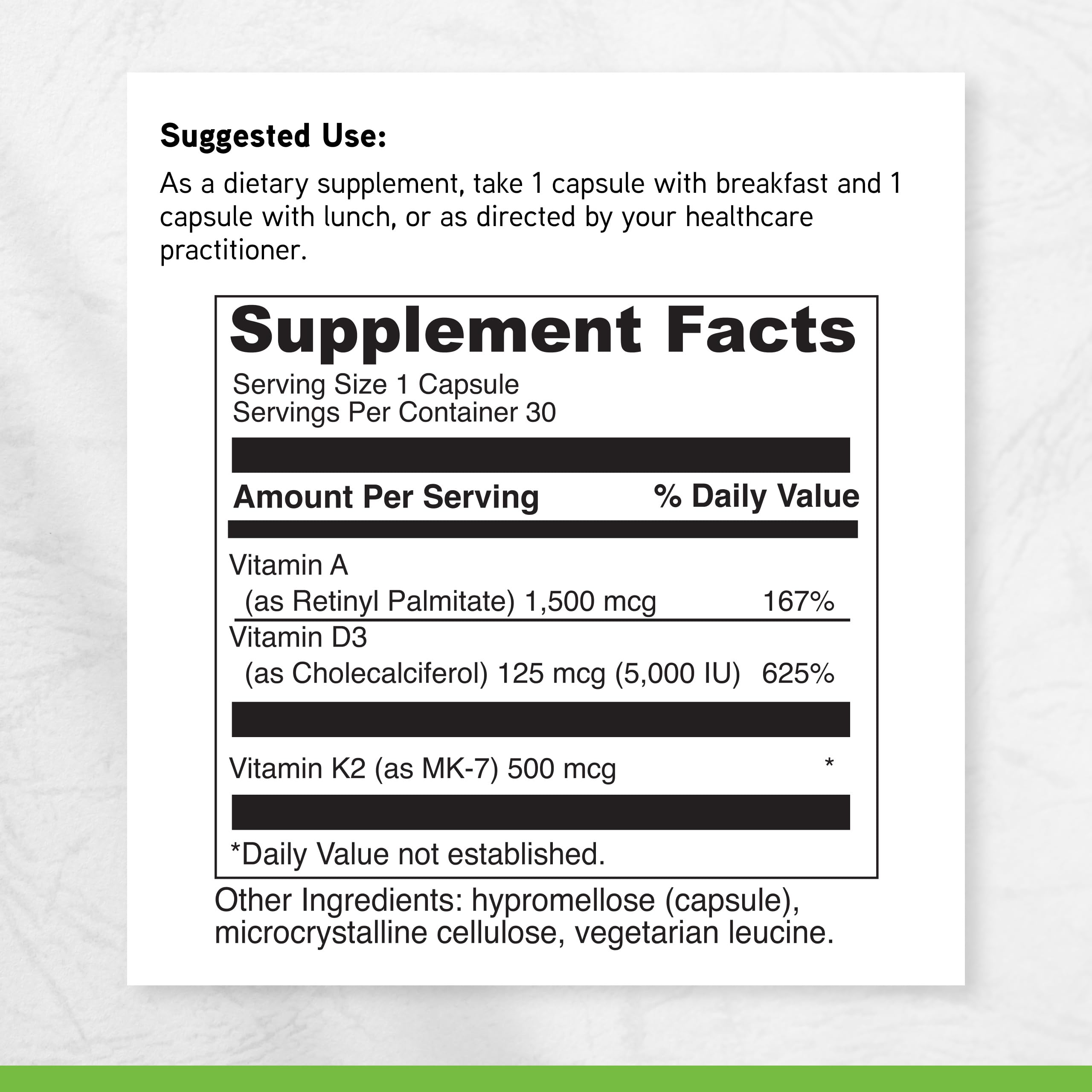 DaVinci ADK immune health supporting vitamins in bottle