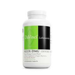 DAVINCI Aller-DMG orange-cream bottle: flavorful immune support for daily wellness.