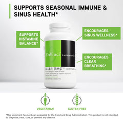DAVINCI Aller-DMG orange-cream flavor closeup for tasty daily immune support.