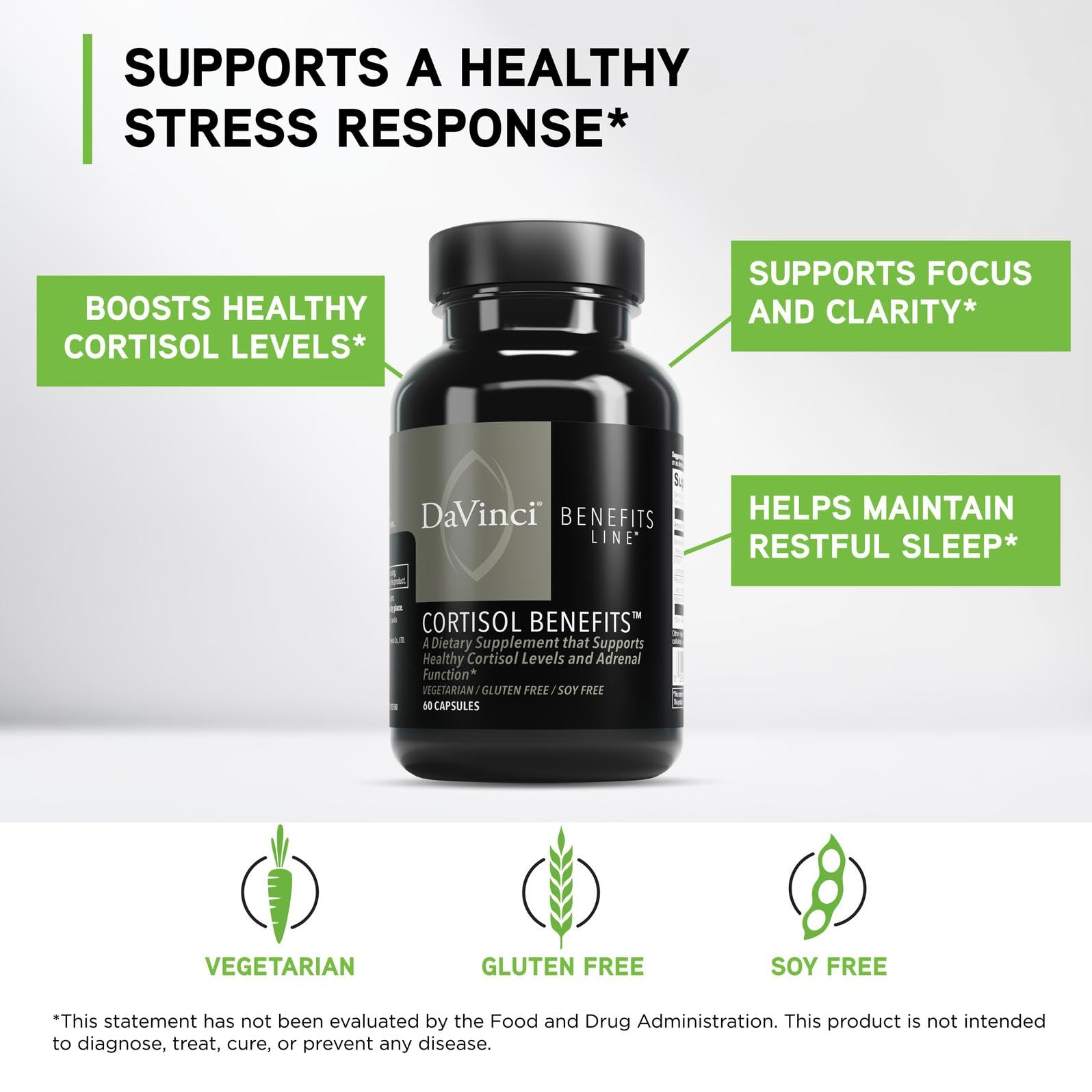 DaVinci Ashwagandha extract label closeup suggesting mood and focus support