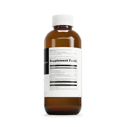 Close-up of the DAVINCI Balance DMG Liquid label highlights immune system support.