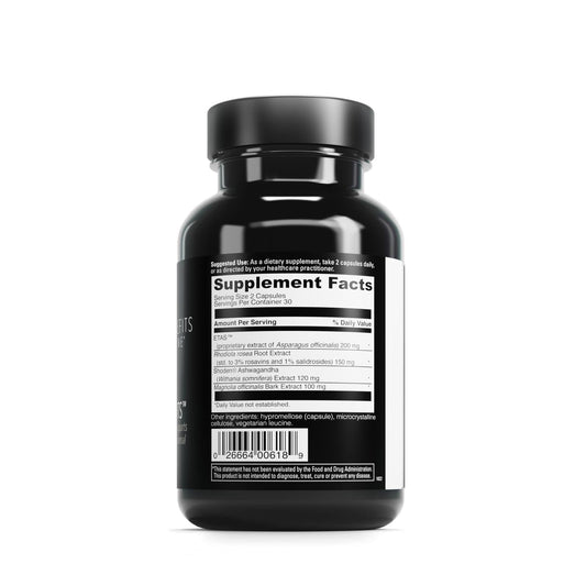 DaVinci capsules closeup highlighting easy-to-take vegetarian capsules with Ashwagandha and Rhodiola