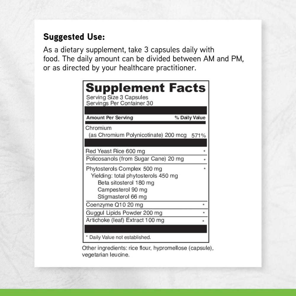 DAVINCI CholestSure ingredients artichoke leaf extract and CoQ10 close-up
