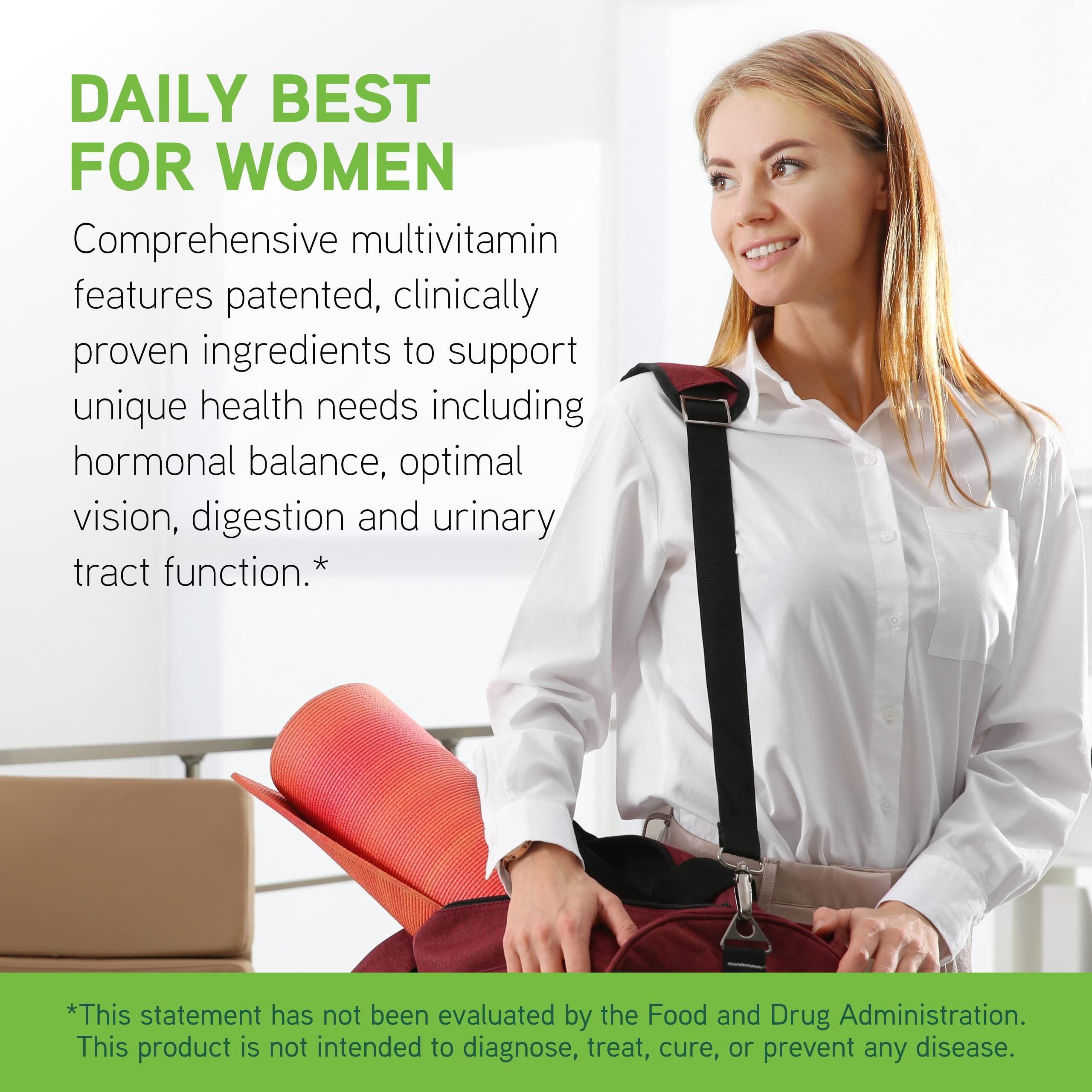DAVINCI Daily Best Women label detail highlighting ingredients for balance.