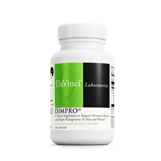 DAVINCI DIMPro 75mg bottle showing DIM for hormonal balance