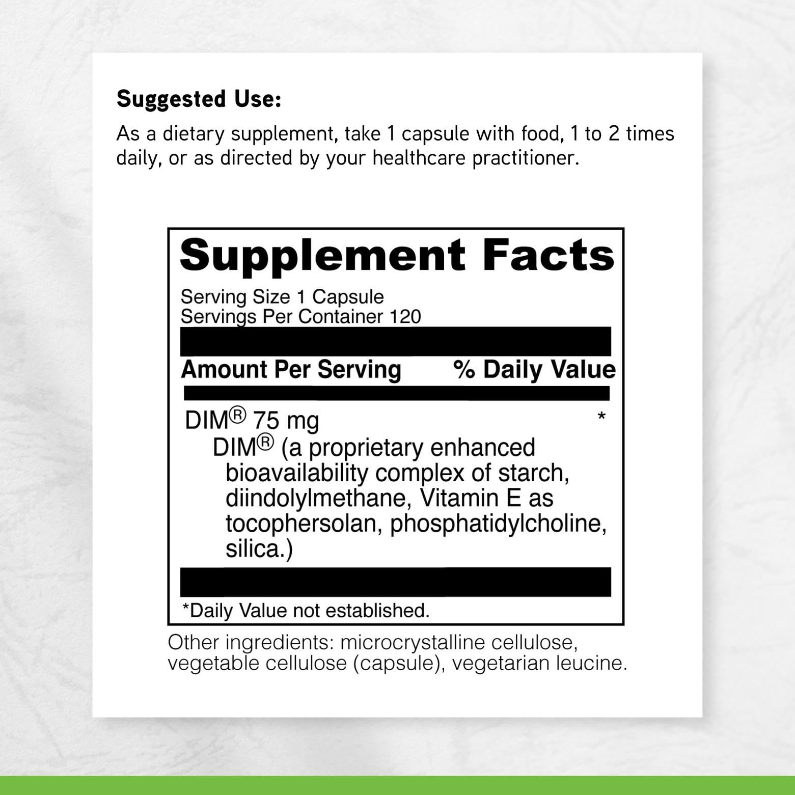 Vitamin E and phosphatidylcholine panel visible on the DIMPro ingredients