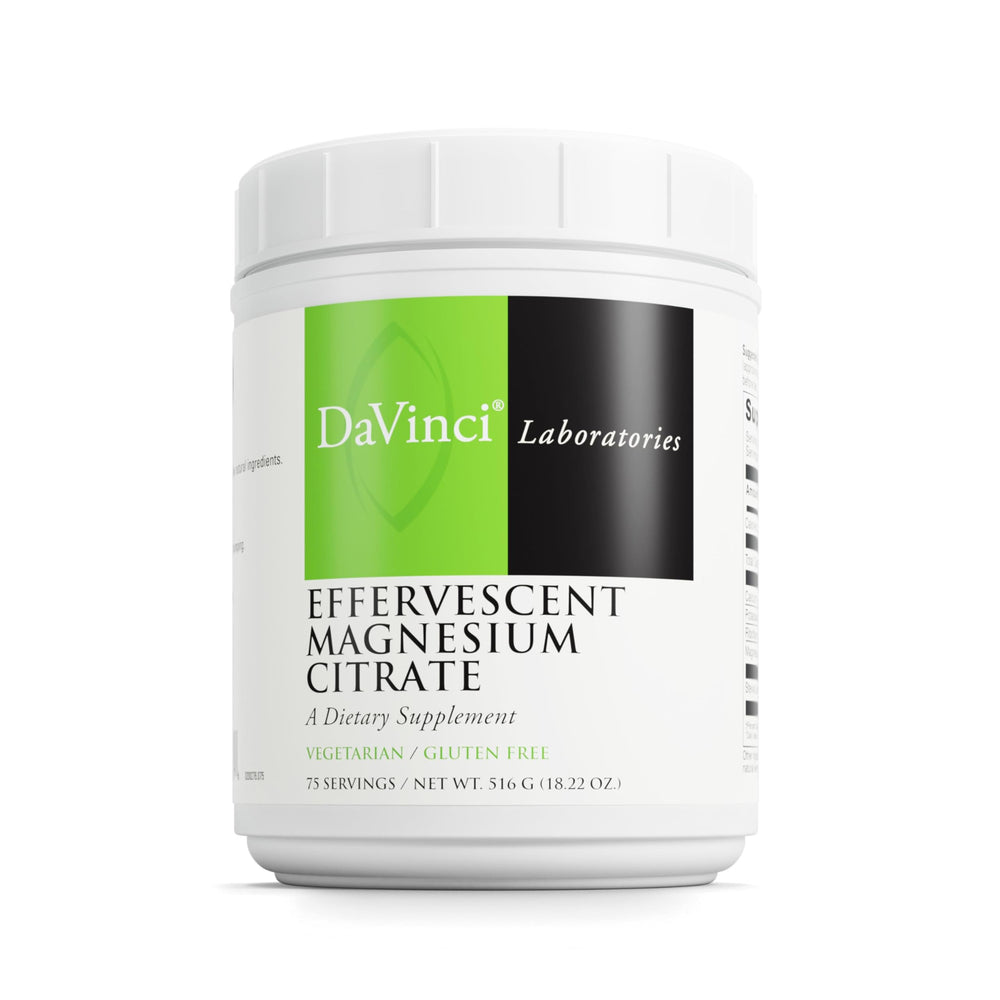 DaVinci effervescent magnesium citrate dissolves in water for a refreshing daily boost.