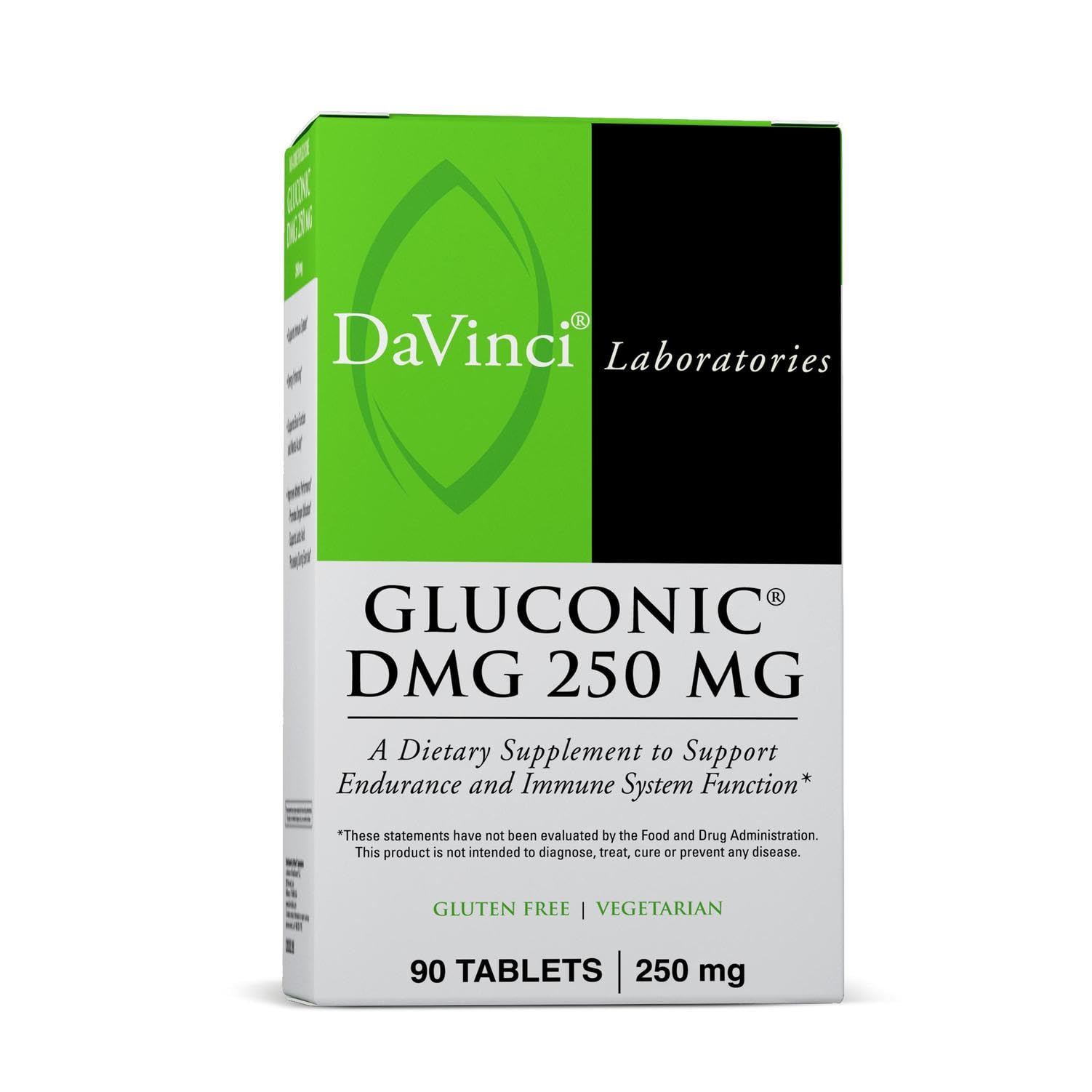 Close-up of DaVinci Gluconic DMG chewables for easy daily ingestion.