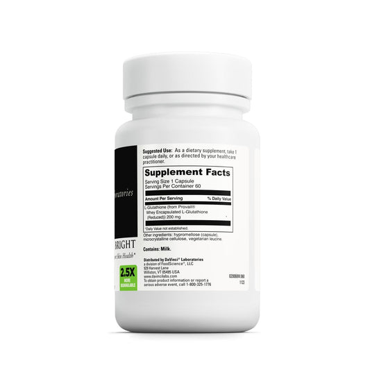 DAVINCI Glutathione Bright capsules closeup for skin health focus