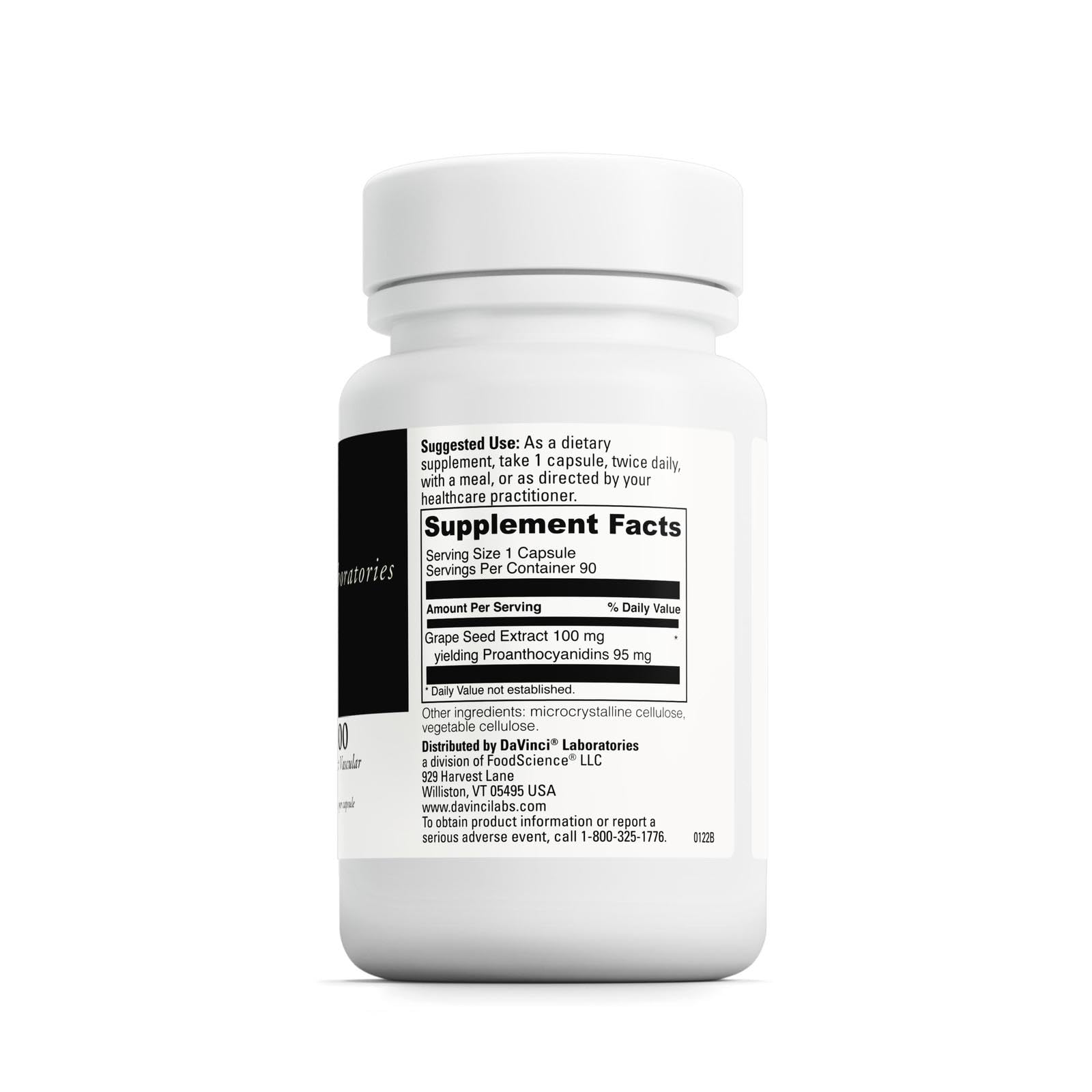 DAVINCI Grape Seed-100 capsules close-up for easy daily wellness.