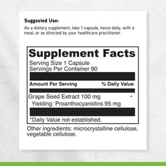 DAVINCI Grape Seed-100 bottle displayed with supplements for daily care.