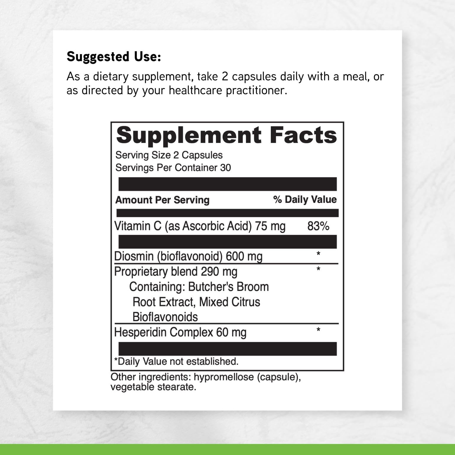DAVINCI Healthy Veins gluten-free label on packaging