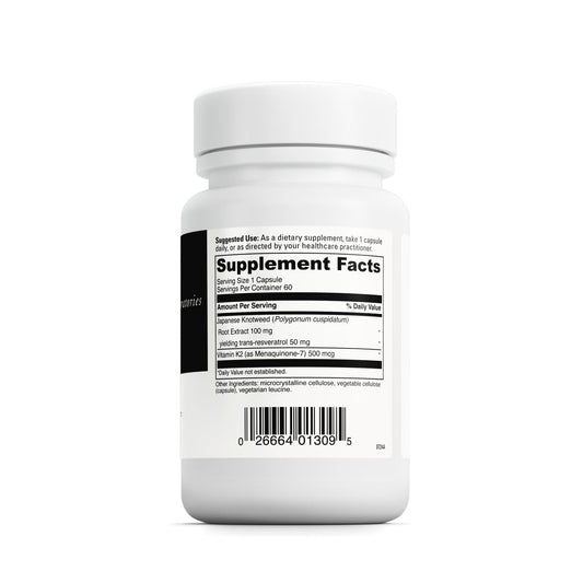 DaVinci K2 & Resveratrol capsules for convenient daily bone density support.