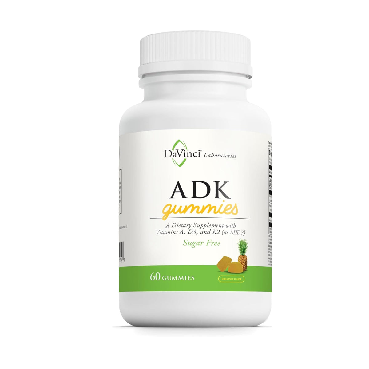 DAVINCI ADK Gummies support bone health with MK-7 and D3 for calcium metabolism.