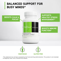 DAVINCI Behavior Balance-DMG capsules closeup displaying enteric-coated capsules