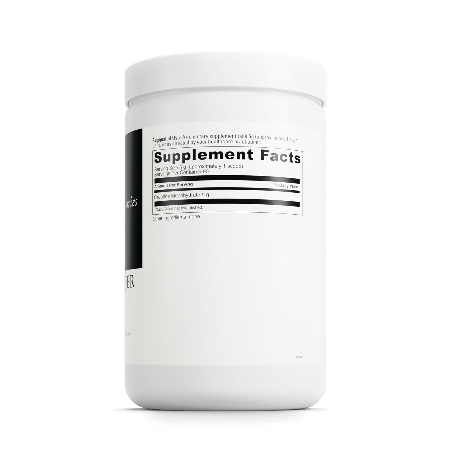 DaVinci Labs Creatine Powder with measuring scoop shows precise 5 g servings