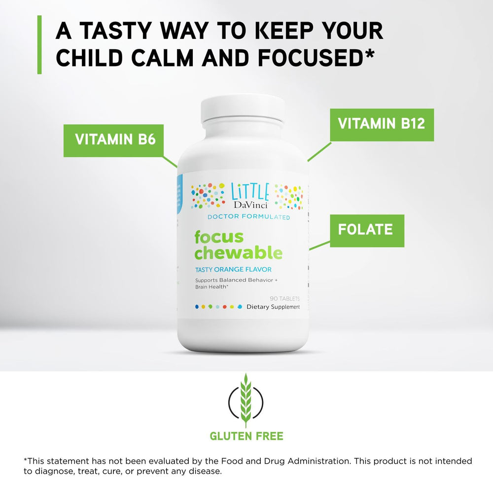 DAVINCI Labs Focus Chewable being taken by a child during routine.