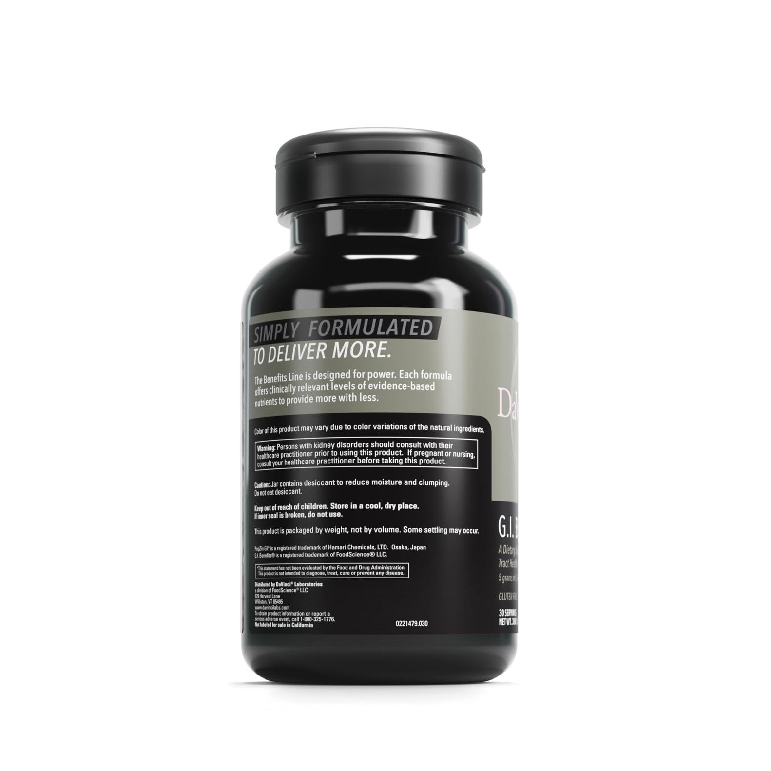 DAVINCI Labs GI Benefits scoop stirred in water for easy daily use