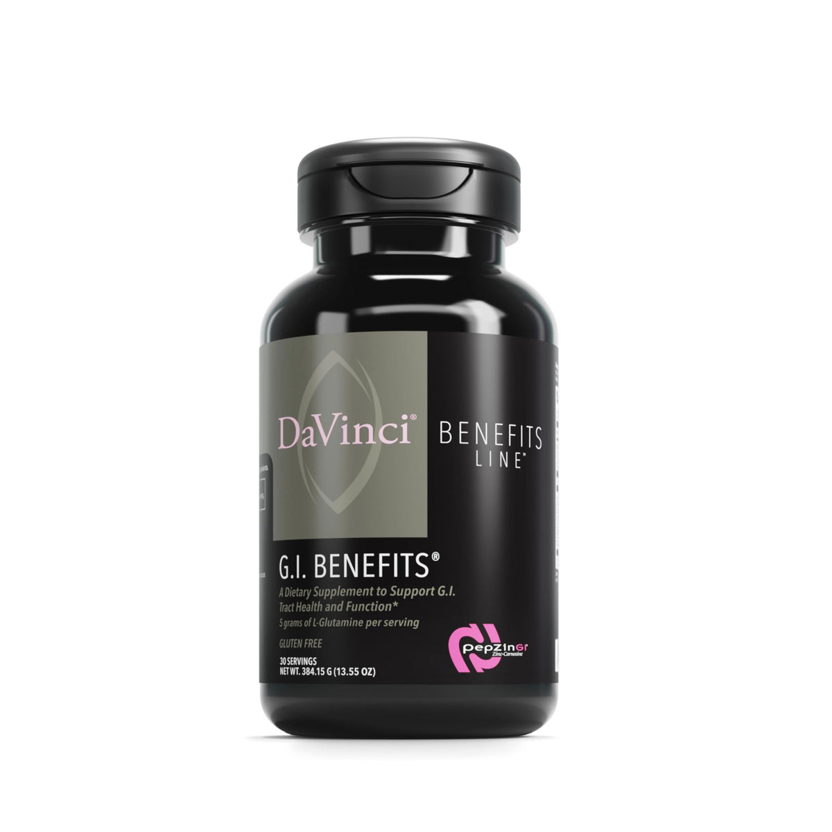 DAVINCI Labs GI Benefits tub front label signaling digestive support