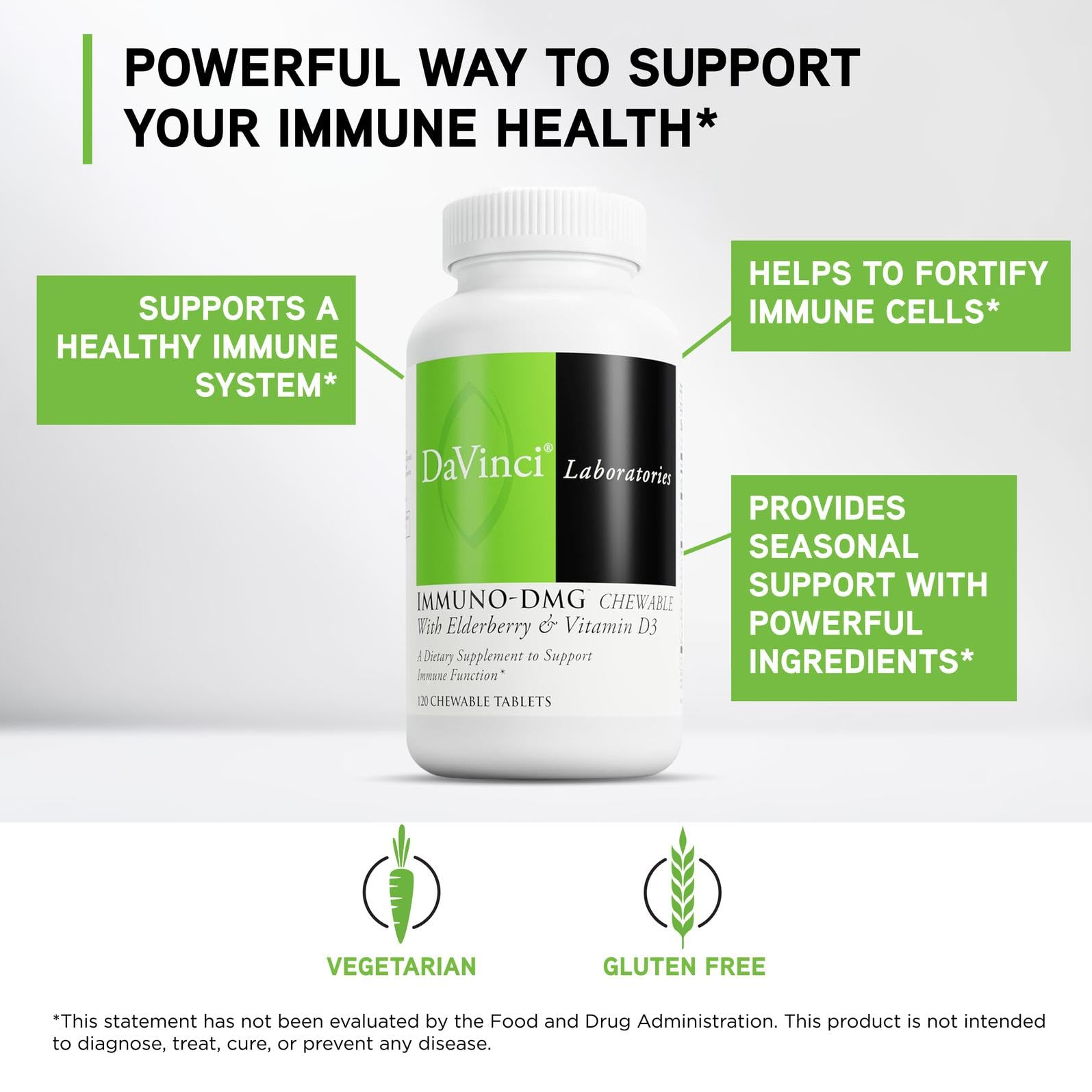 DAVINCI Immuni-DMG label details highlight natural ingredients