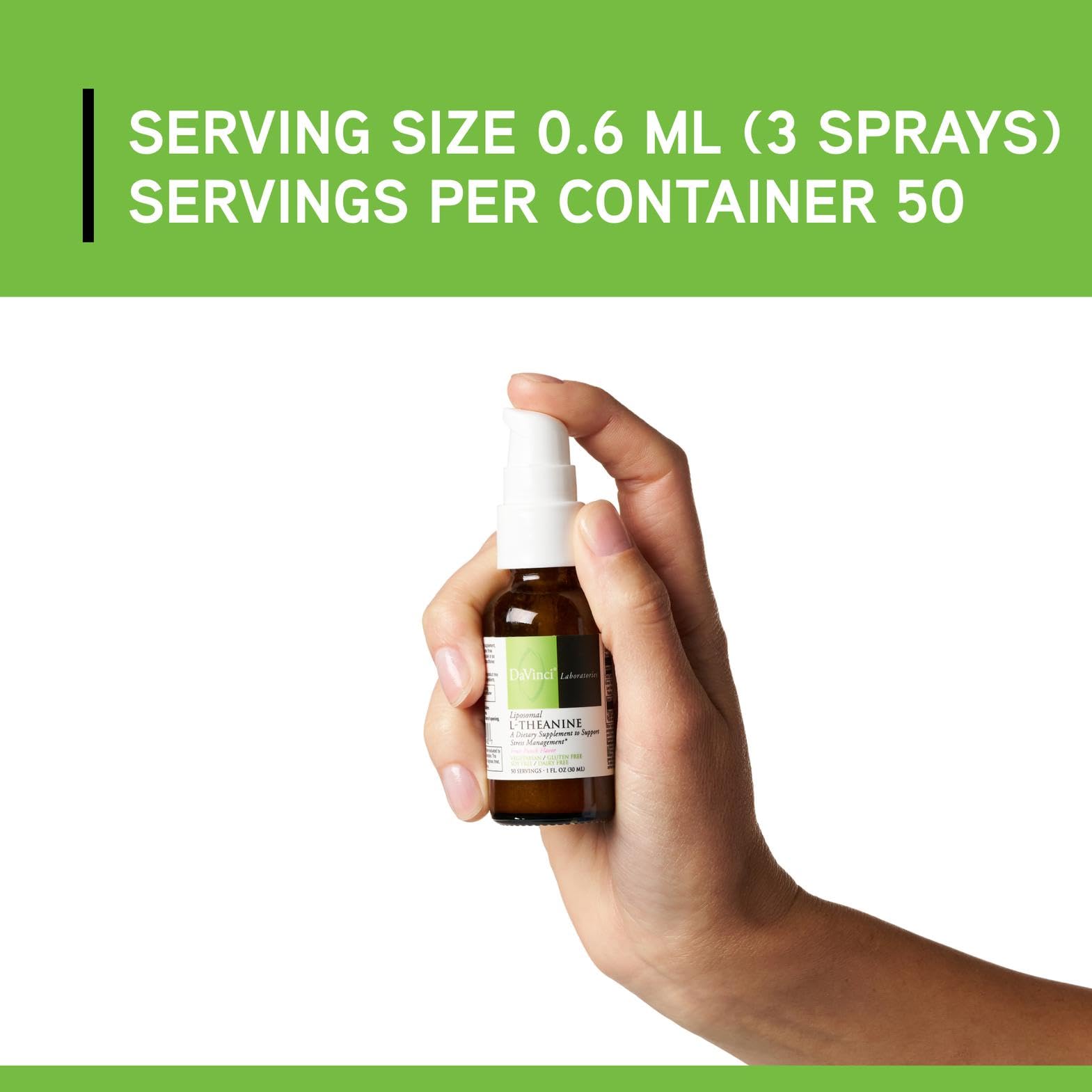 DAVINCI L-Theanine ingredients highlight green tea extract and stevia for flavor and efficacy