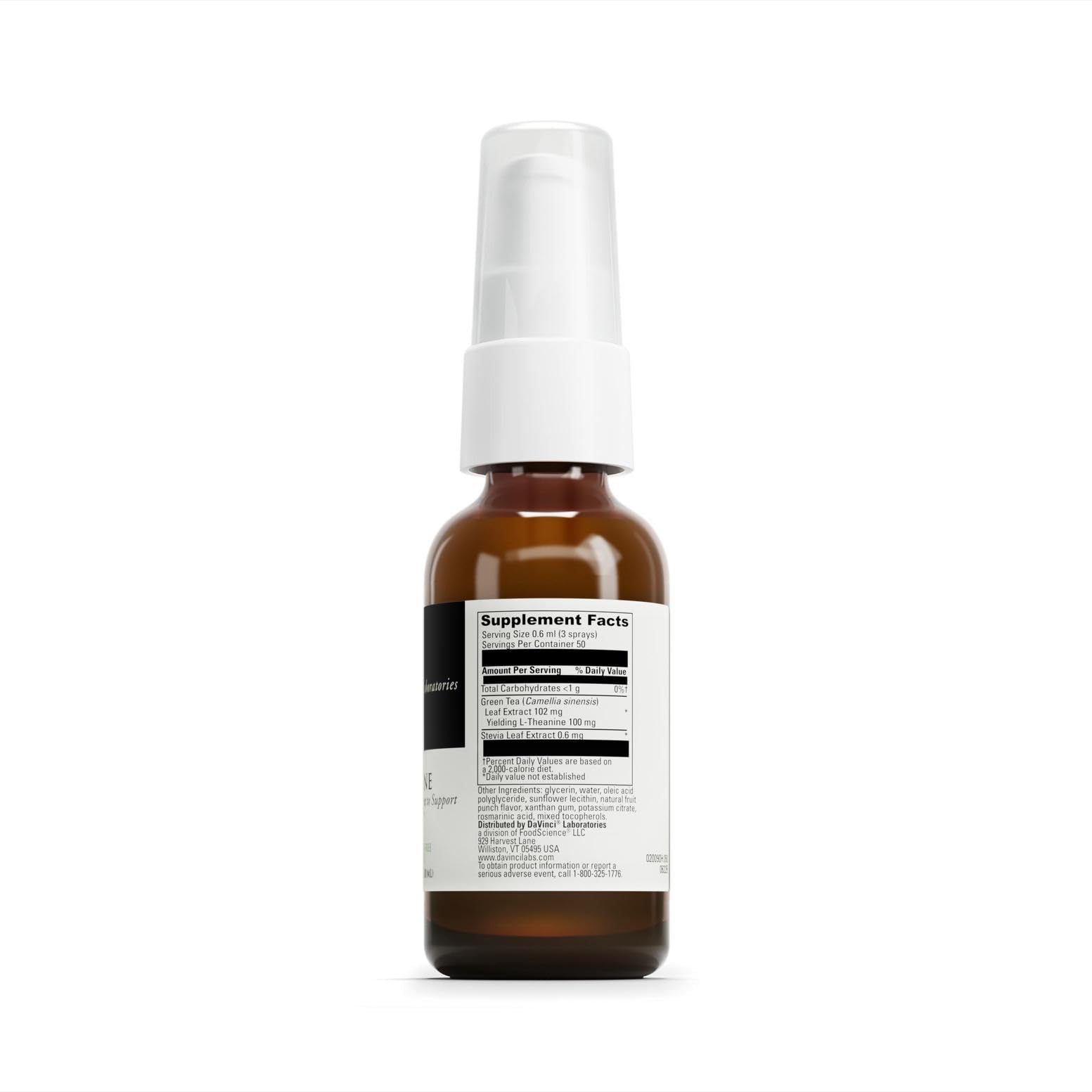 DAVINCI Labs Liposomal L-Theanine pour demonstrates on-demand relaxation for better concentration
