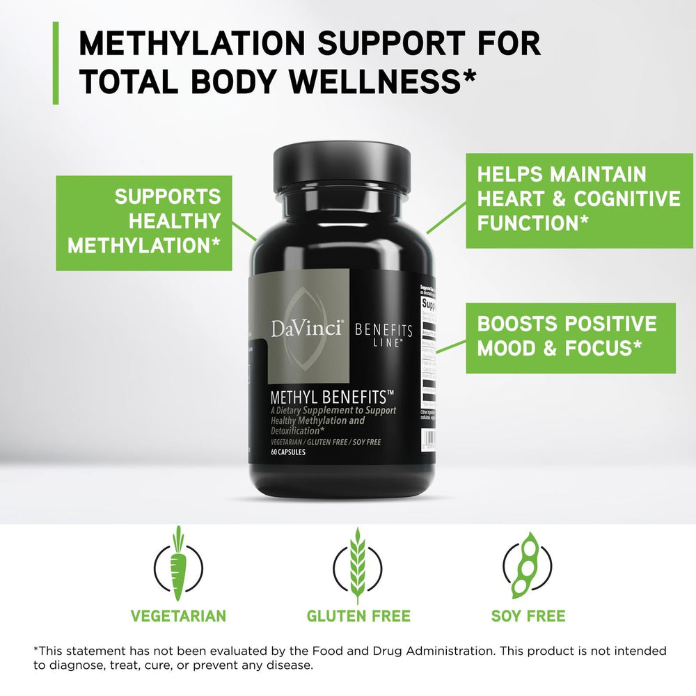 DaVinci Labs Methyl Benefits label with ingredients and dosage details