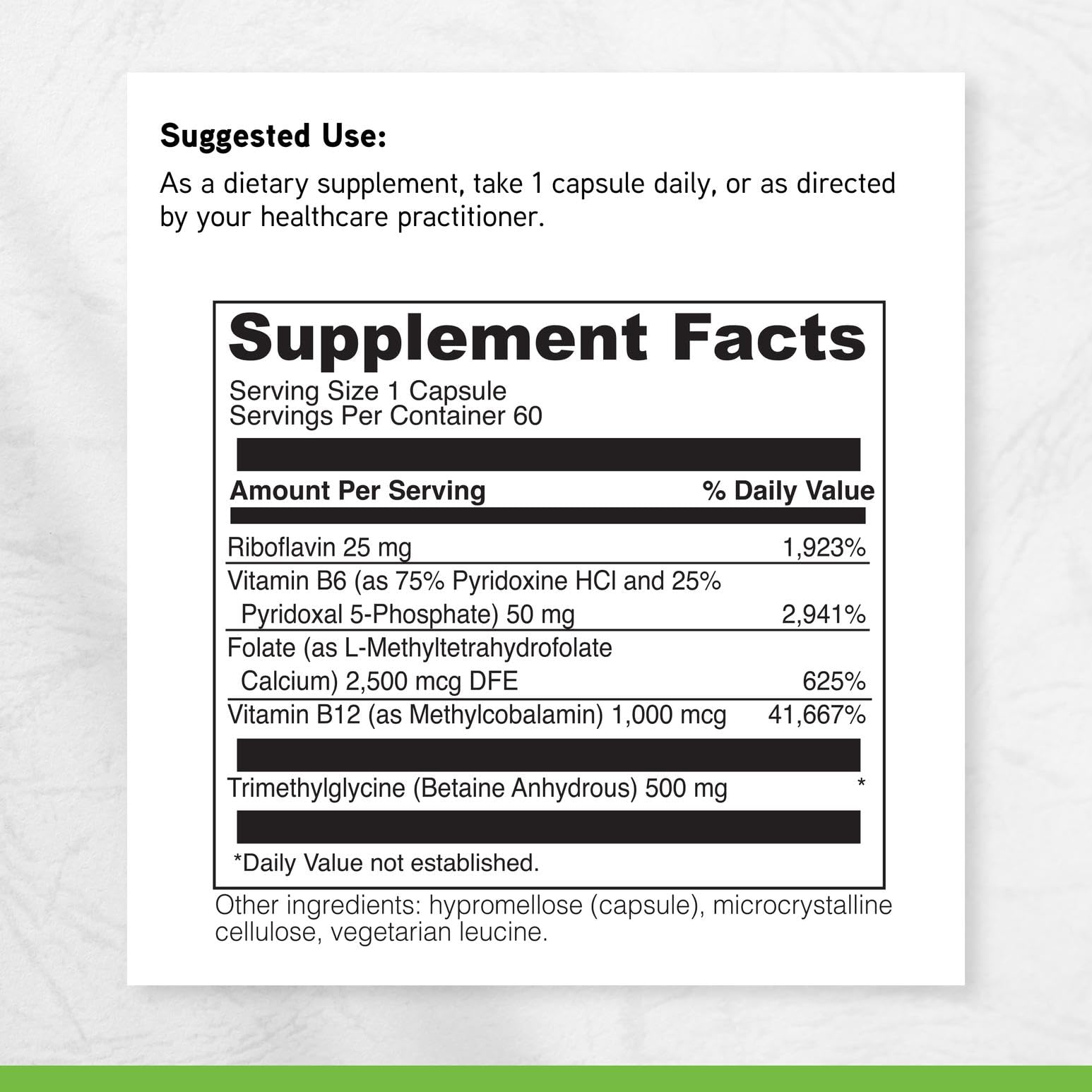 DaVinci Labs Methyl Benefits vitamin B12 capsule closeup showing methylcobalamin form
