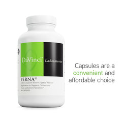DAVINCI Labs Perna label highlighting glucosamine and chondroitin for joint wellness.