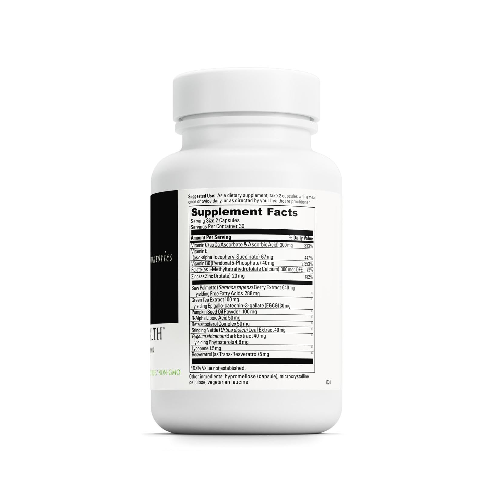 Closeup of DAVINCI Labs Prostate Health capsules arranged for daily use