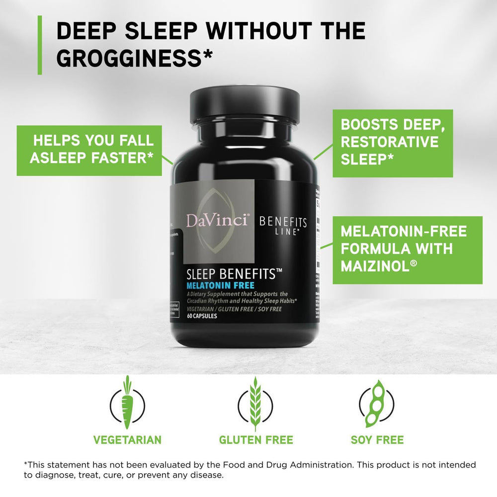 DaVinci Labs Sleep Benefits capsule with Suntheanine L-Theanine for calm evenings
