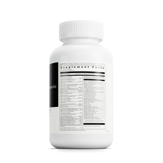 DaVinci Labs Ultimate Prenatal tablets close-up, smooth easy-to-swallow capsules with nutrient blend.