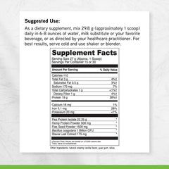 Dairy-free and gluten-free DAVINCI Vegan Protein formula in nutrition label