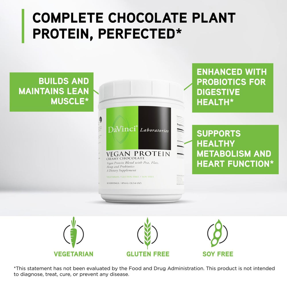 Scoop dispensed from the DAVINCI vegan protein tub for quick shakes