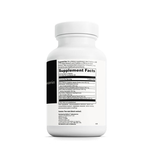 DAVINCI LABS Vira-Shield label close-up highlighting plant-based ingredients for digestive support.