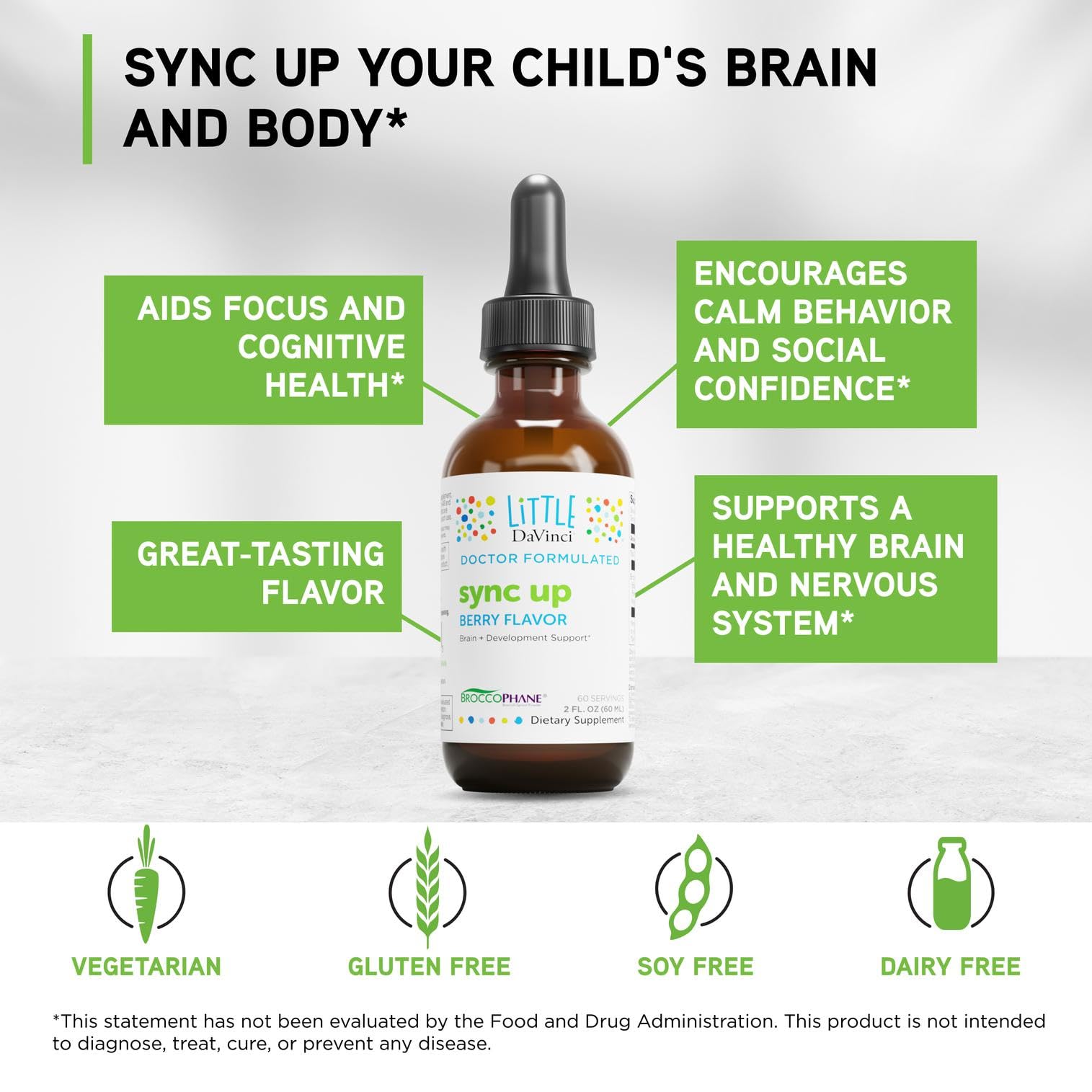 Dropper dispensing 1 ml from the Little Davinci Sync Up bottle supports easy dosing