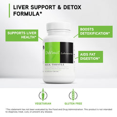DAVINCI Milk Thistle capsules image shows convenient daily use for digestion.