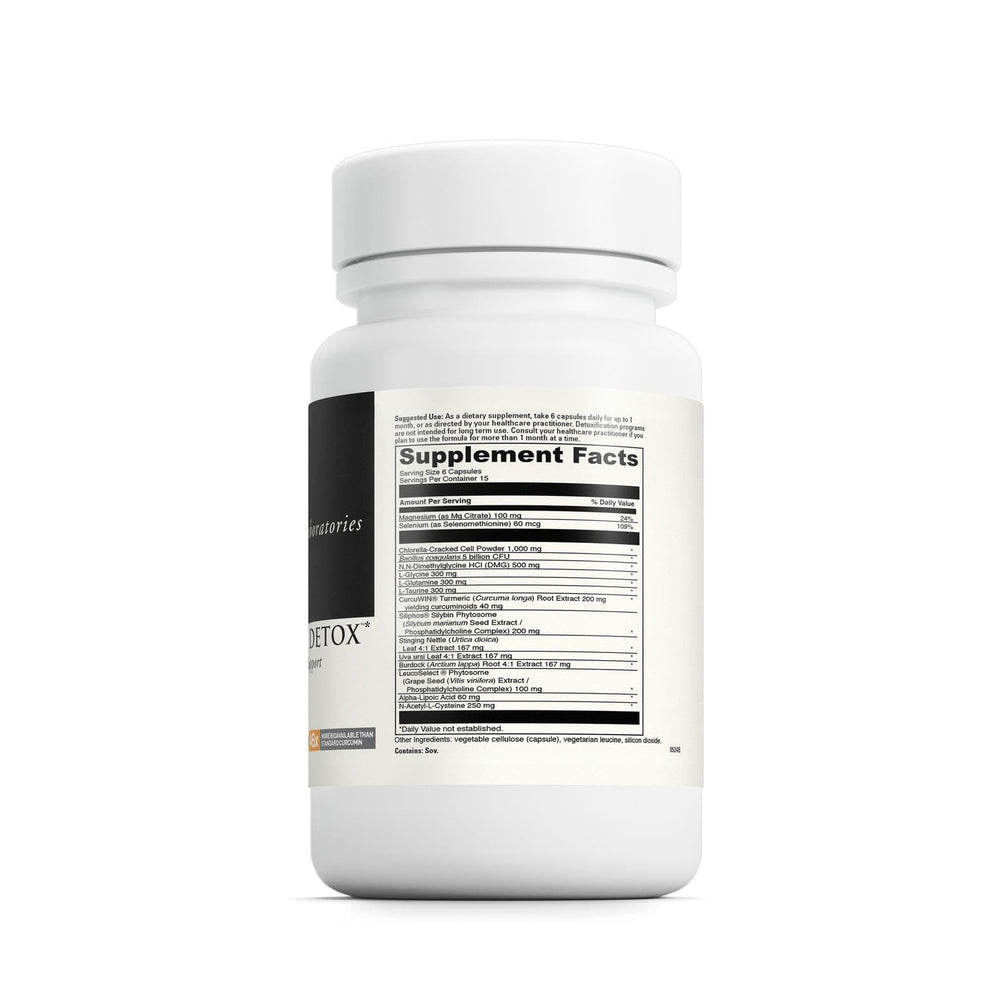 Davinci MultiPhase Detox bottle back shows ingredients and gluten-free claim.