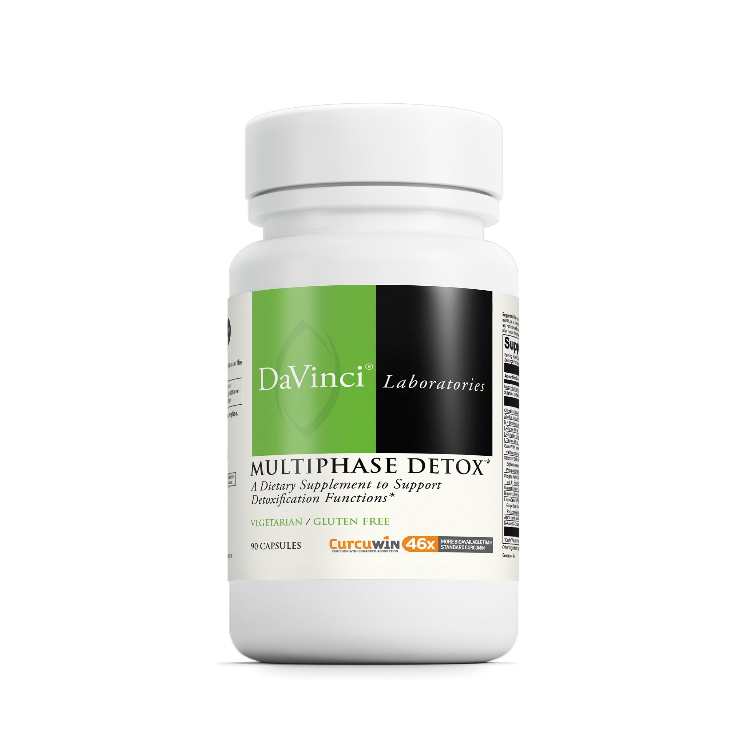 Davinci MultiPhase Detox bottle front view for detox support.