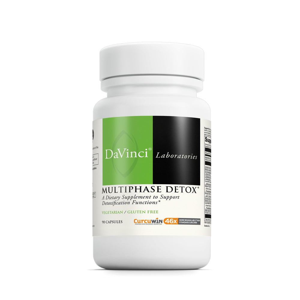 Davinci MultiPhase Detox bottle front view for detox support.
