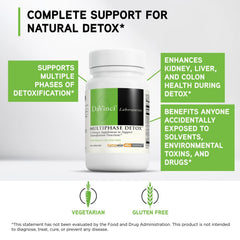 Davinci MultiPhase Detox label closeup highlights three patented ingredients.