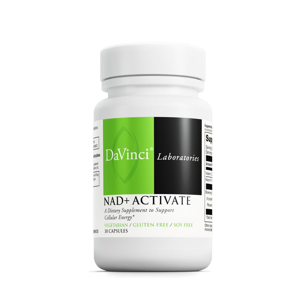 DAVINCI NAD+ Activate bottle front for daily energy support