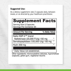 DAVINCI Nattokinase Plus box packaging highlighting gluten-free and vegetarian formula