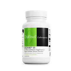 DaVinci Olivir 15 olive-leaf-extract capsule close-up for immune support.