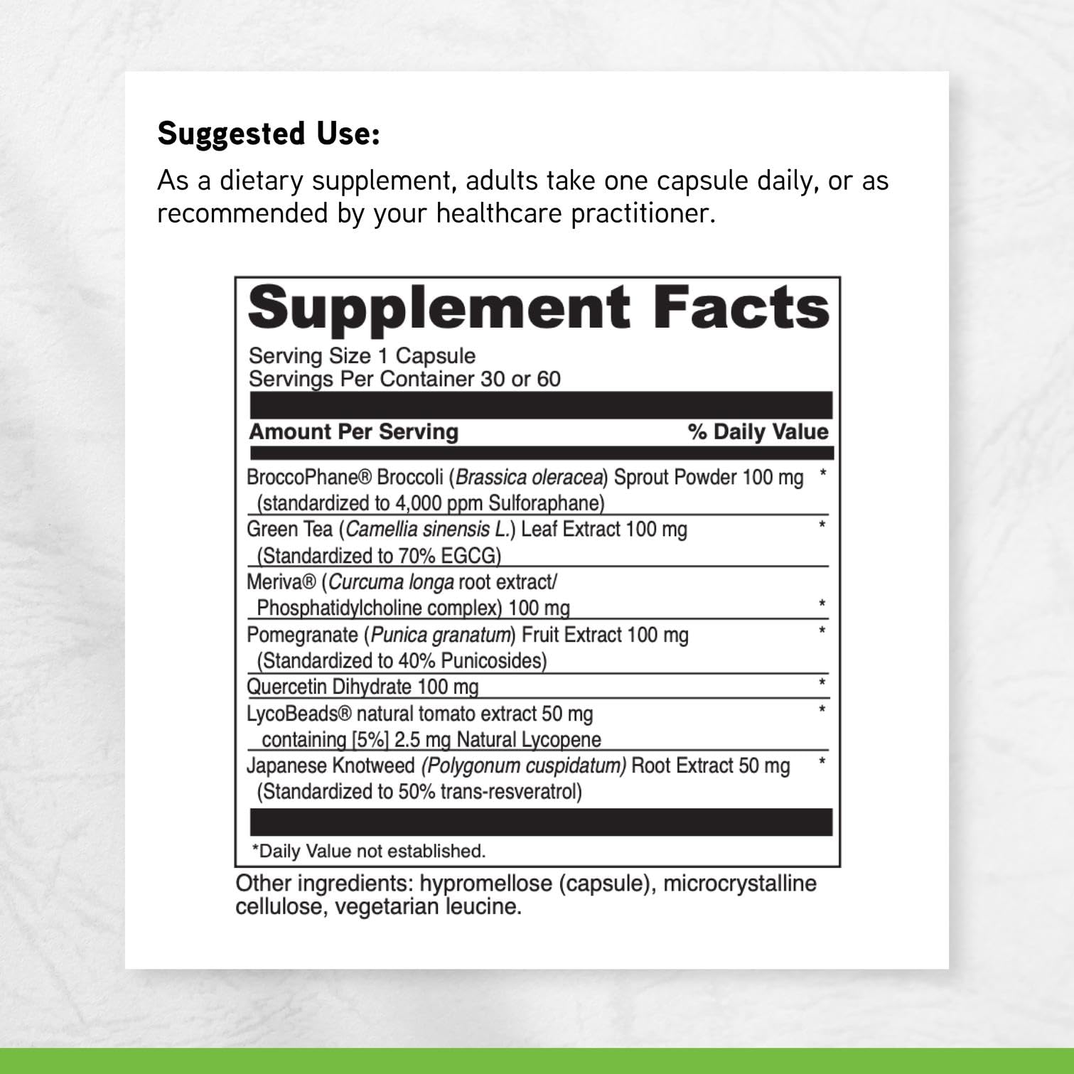 DAVINCI Phyto Benefits packaging indicates gluten-free and soy-free attributes.