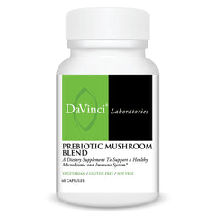 DAVINCI Prebiotic Mushroom Blend bottle with capsules for daily gut support