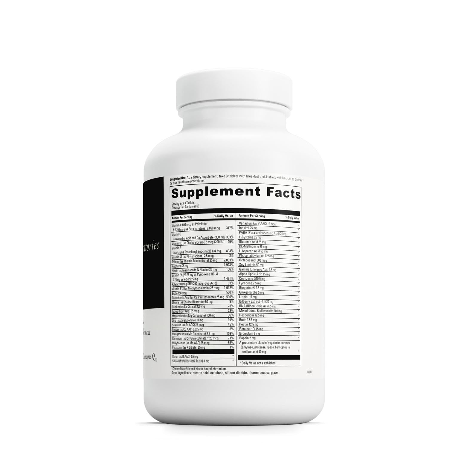 Spectra Senior bottle label shows vitamins, minerals and CoQ10 for daily wellness.